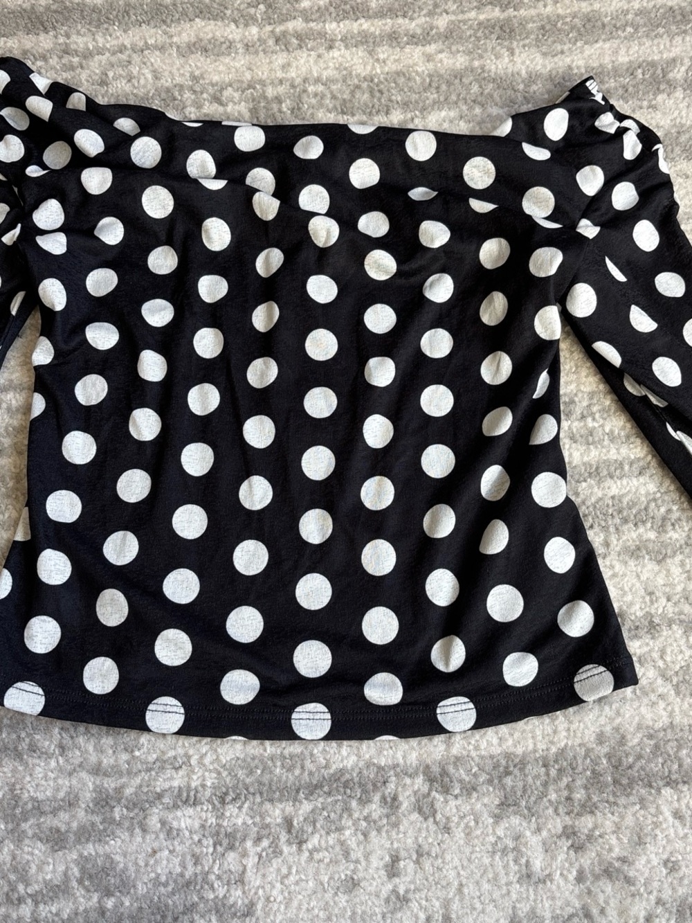 Urban Outfitters Black & White Polka Dot Off-Shoulder Tunic